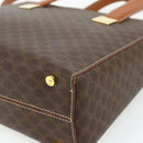 CELINE Macadam Canvas Hand Bag PVC Leather 2way Brown Gold Auth 179713A-9