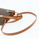 CELINE Macadam Canvas Hand Bag PVC Leather 2way Brown Gold Auth 179713A-8