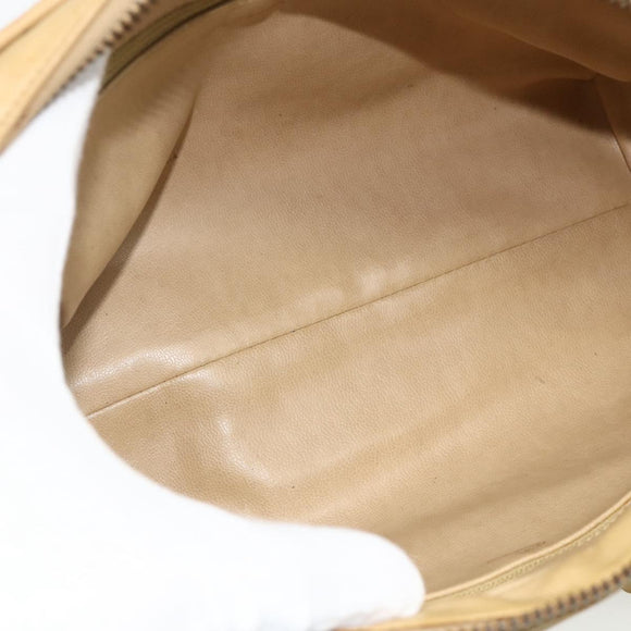 CHANEL Bicolore Shoulder Bag Lamb Skin Beige Gold CC Auth 179714A