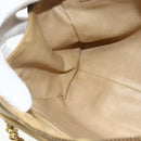 CHANEL Bicolore Shoulder Bag Lamb Skin Beige Gold CC Auth 179714A-19