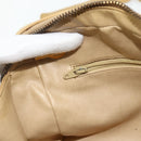 CHANEL Bicolore Shoulder Bag Lamb Skin Beige Gold CC Auth 179714A-20