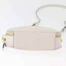PRADA Hand Bag Leather 2way White Gold Auth 179715A-11