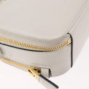 PRADA Hand Bag Leather 2way White Gold Auth 179715A-12