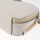 PRADA Hand Bag Leather 2way White Gold Auth 179715A-13