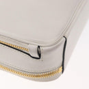 PRADA Hand Bag Leather 2way White Gold Auth 179715A-14