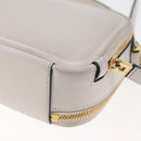 PRADA Hand Bag Leather 2way White Gold Auth 179715A-15