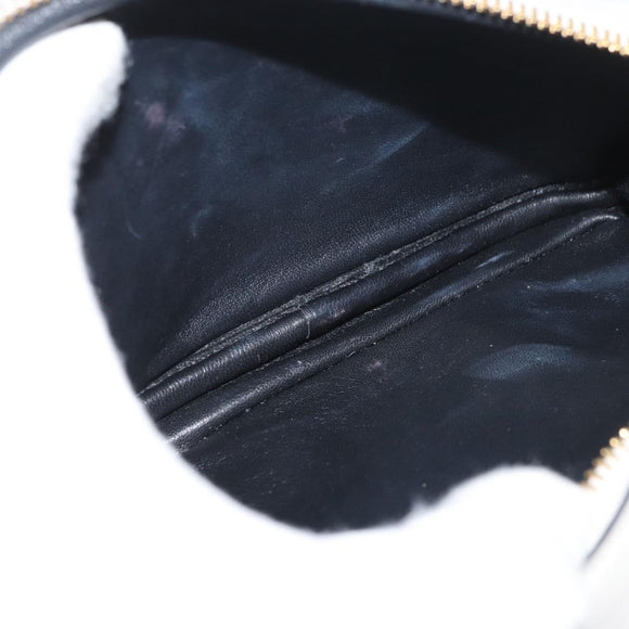 PRADA Hand Bag Leather 2way White Gold Auth 179715A