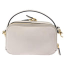 PRADA Hand Bag Leather 2way White Gold Auth 179715A-3