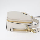 PRADA Hand Bag Leather 2way White Gold Auth 179715A-4
