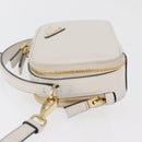 PRADA Hand Bag Leather 2way White Gold Auth 179715A-5