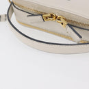 PRADA Hand Bag Leather 2way White Gold Auth 179715A-7