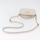 PRADA Hand Bag Leather 2way White Gold Auth 179715A-9