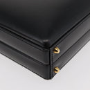 LOEWE Hand Bag Leather Black Gold Auth 179716A-9