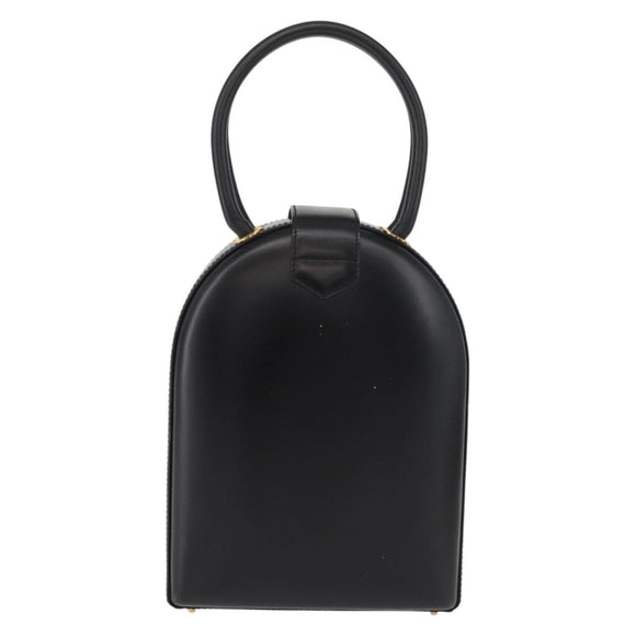 LOEWE Hand Bag Leather Black Gold Auth 179716A