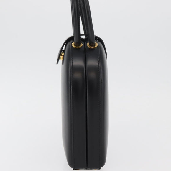 LOEWE Hand Bag Leather Black Gold Auth 179716A