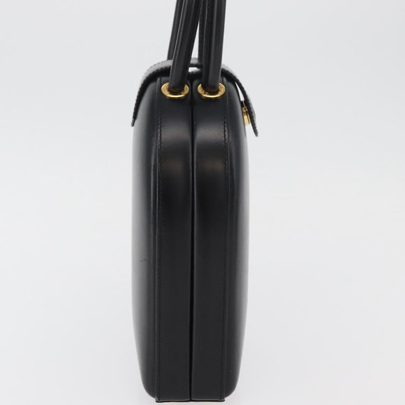 LOEWE Hand Bag Leather Black Gold Auth 179716A