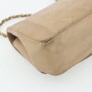 CHANEL Matelasse Ketten-Umhängetasche Lammleder Beige Gold CC Auth 179717A-17