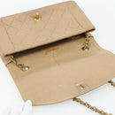 CHANEL Matelasse Chain Shoulder Bag Lamb Skin Beige Gold CC Auth 179717A-14