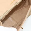 CHANEL Matelasse Ketten-Umhängetasche Lammleder Beige Gold CC Auth 179717A-11