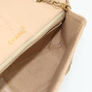 CHANEL Matelasse Chain Shoulder Bag Lamb Skin Beige Gold CC Auth 179717A-17