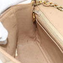 CHANEL Matelasse Chain Shoulder Bag Lamb Skin Beige Gold CC Auth 179717A-18
