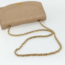 CHANEL Matelasse Chain Shoulder Bag Lamb Skin Beige Gold CC Auth 179717A-7