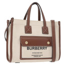 BURBERRY Hand Bag Canvas 2way Beige Gold Auth 179719A-1
