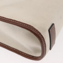 BURBERRY Hand Bag Canvas 2way Beige Gold Auth 179719A-14