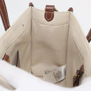 BURBERRY Hand Bag Canvas 2way Beige Gold Auth 179719A-19