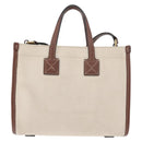 BURBERRY Hand Bag Canvas 2way Beige Gold Auth 179719A-3
