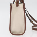 BURBERRY Hand Bag Canvas 2way Beige Gold Auth 179719A-5