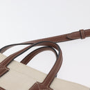 BURBERRY Hand Bag Canvas 2way Beige Gold Auth 179719A-8