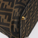 FENDI Zucca Canvas Hand Bag Black Brown Auth 179721A-15