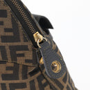 FENDI Zucca Canvas Hand Bag Black Brown Auth 179721A-17