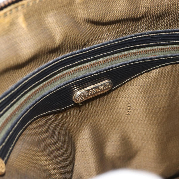 FENDI Zucca Canvas Hand Bag Black Brown Auth 179721A