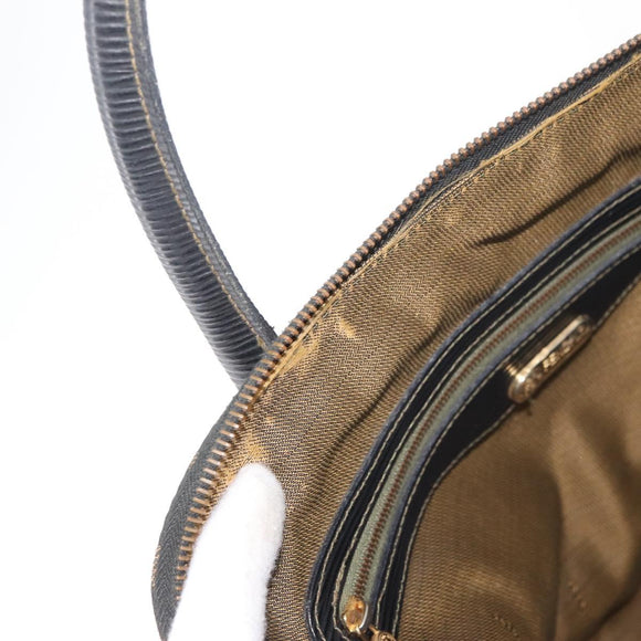 FENDI Zucca Canvas Hand Bag Black Brown Auth 179721A