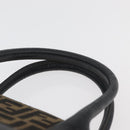 FENDI Zucca Canvas Hand Bag Black Brown Auth 179721A-8