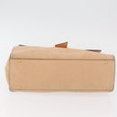 CELINE Hand Bag Leather Beige Gold Auth 179724A-10
