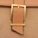 CELINE Hand Bag Leather Beige Gold Auth 179724A-15