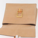 CELINE Hand Bag Leather Beige Gold Auth 179724A-16
