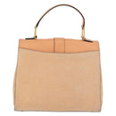 CELINE Hand Bag Leather Beige Gold Auth 179724A-3