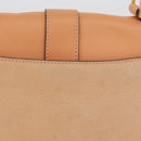 CELINE Hand Bag Leather Beige Gold Auth 179724A-4