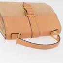 CELINE Hand Bag Leather Beige Gold Auth 179724A-7