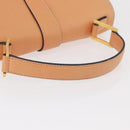 CELINE Hand Bag Leather Beige Gold Auth 179724A-8