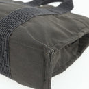 HERMES Her Line Tote PM Tote Bag Canvas Gray Silver Auth 179727A-9