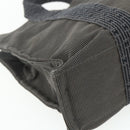 HERMES Her Line Tote PM Tote Bag Canvas Gray Silver Auth 179727A-16
