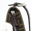 FENDI Zucca Canvas Mamma Baguette Shoulder Bag Black Brown Auth 179729-16