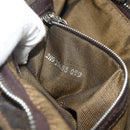 FENDI Zucca Canvas Mamma Baguette Shoulder Bag Black Brown Auth 179729-23