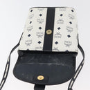 MCM Vicetos Logogram Shoulder Bag PVC Leather White Gold Auth 179730-15