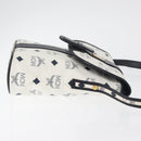 MCM Vicetos Logogram Shoulder Bag PVC Leather White Gold Auth 179730-4